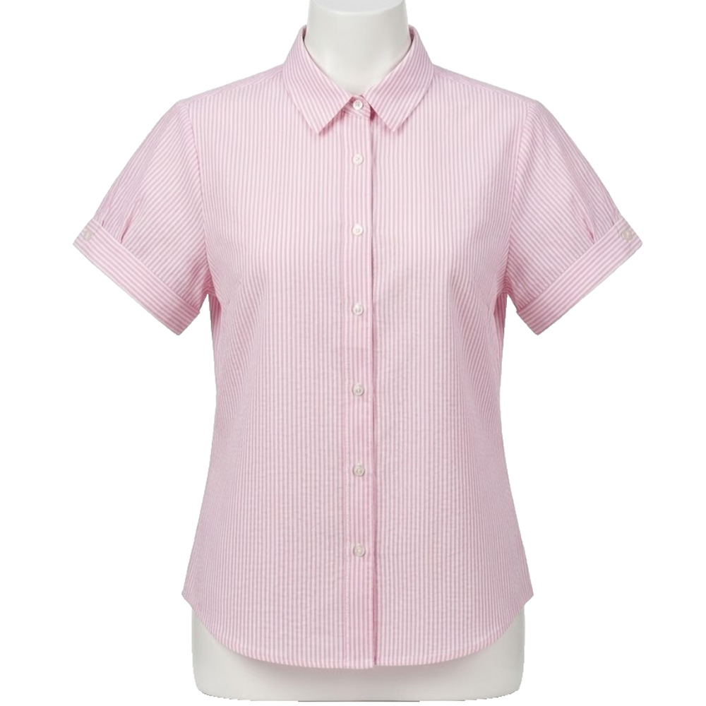 The Vermont Country Store Seersucker Top Striped Puff Sleeves